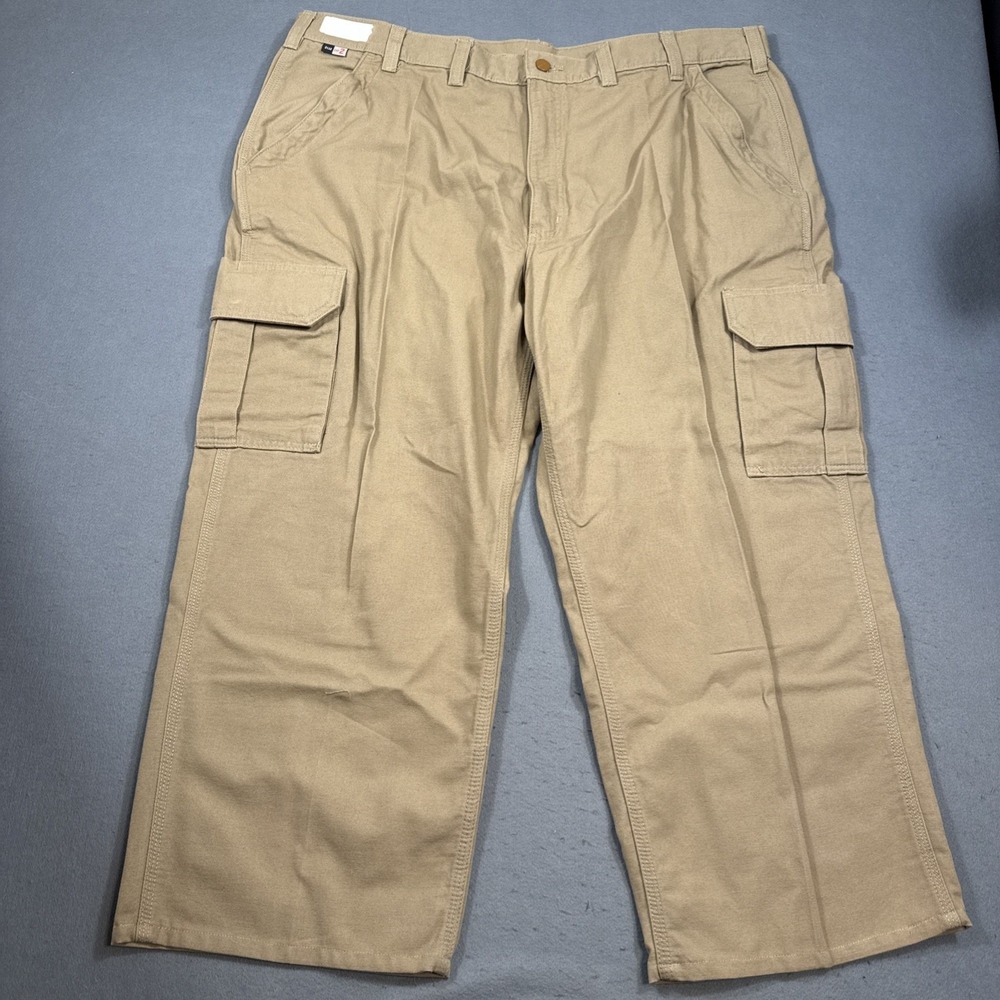 Carhartt FR Pants Mens 44X26 BrownCargo Dungaree Work FRB240 GKH*